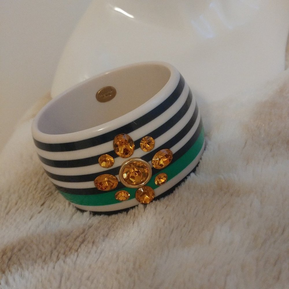 Juicy Couture Blue, Green and White Stripe Bangle EUC - Picture 2 of 5